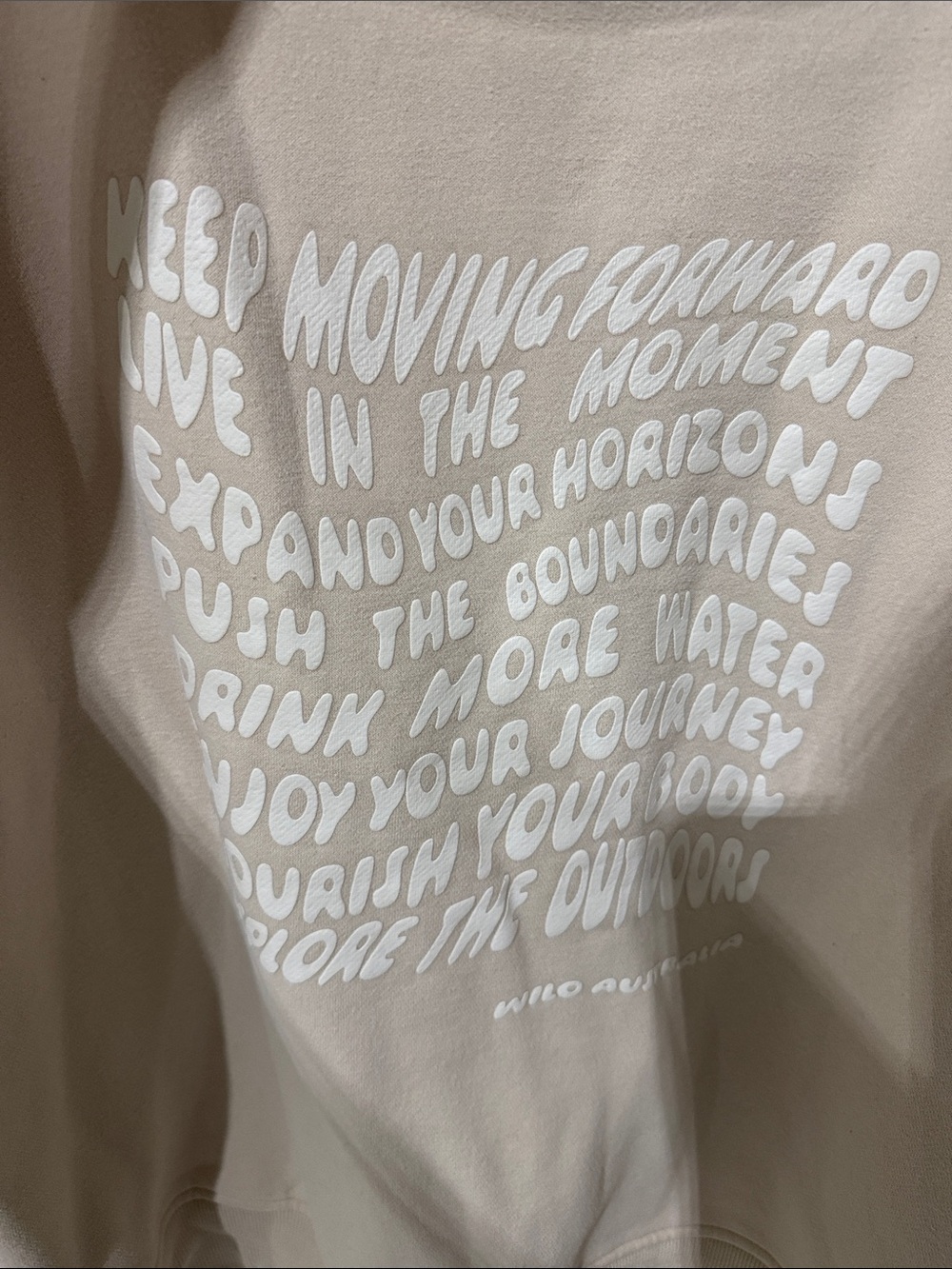 Wilo the Label Allsport Outdoors Inspirational Cream Graphic Oversized Hoodie - Picture 2 of 6